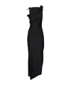 Coperni Embellished Asymmetric Flower Gown In Black