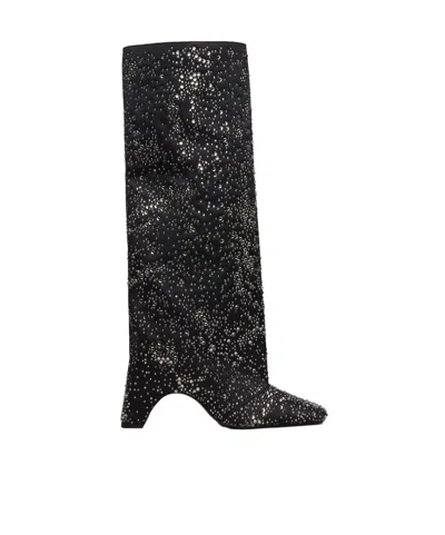 COPERNI CRYSTAL-EMBELLISHED BRIDGE TALL BOOTS