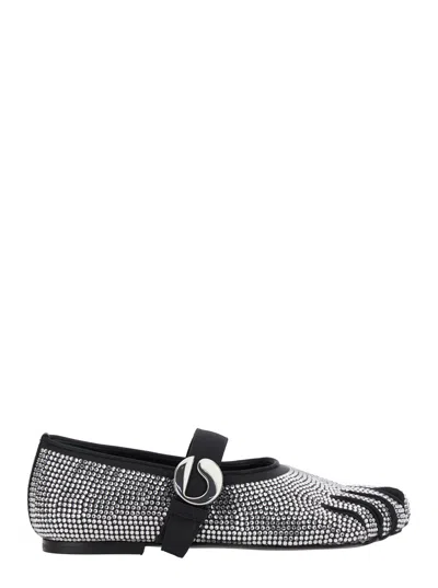 COPERNI COPERNI 'COLETTE' MULTICOLOR BALLET FLATS WITH FIVE-TOE DESIGN AND ALL-OVER APPLIED CRYSTALS IN TECH