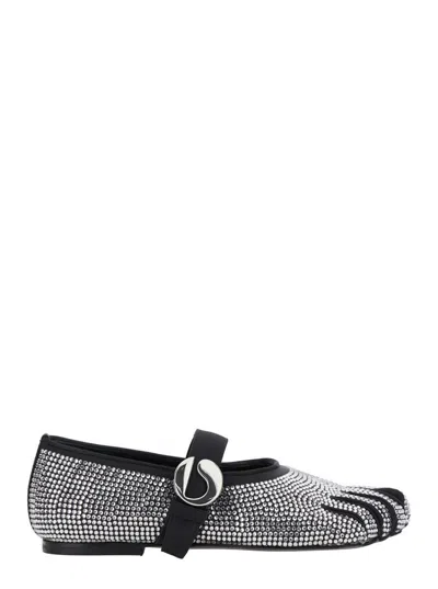 COPERNI 'COLETTE' MULTICOLOR BALLET FLATS WITH FIVE-TOE DESIGN AND ALL-OVER APPLIED CRYSTALS