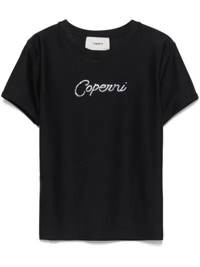 COPERNI CRYSTAL EMBELLISHED-LOGO T-SHIRT
