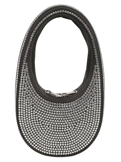 Coperni Black Mini Swipe Crystal-embellished Bag