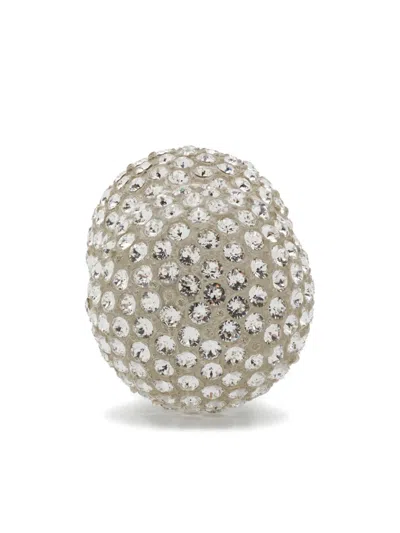 Coperni Crystal-embellished Sphere Earrings In Metallic