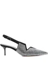 Coperni Crystal Embellished Star Cut Out Low Stiletto
