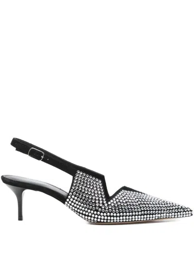 Coperni Crystal Embellished Star Cut Out Low Stiletto Shoes In Black