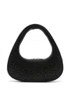 Coperni Swipe Crystal-embellished Canvas Hobo Bag In Black