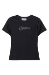 Coperni Womens Crystal Logo Short-sleeve Jersey T-shirt Black Xs In Black