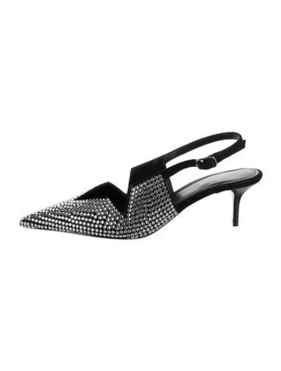 Pre-owned Coperni Crystal Slingback Pumps In Silver