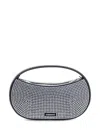 Coperni Embellished Stretch Cotton Blend Sound Swipe Handbag In Black-silver