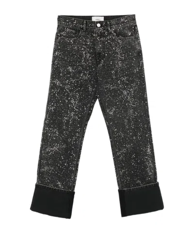 Coperni Crystal-embellished Boyfriend Jeans In Black