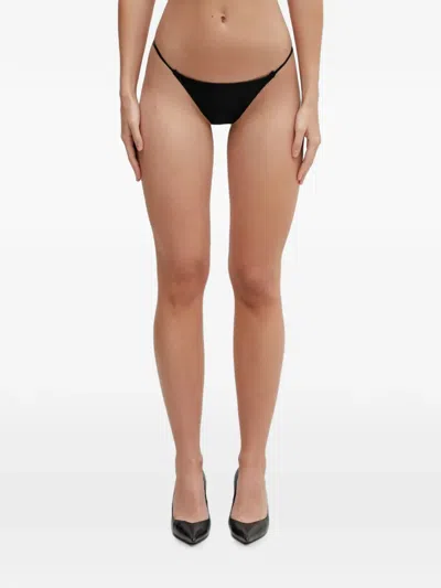 Coperni Crystal-logo Bikini Bottoms In Black