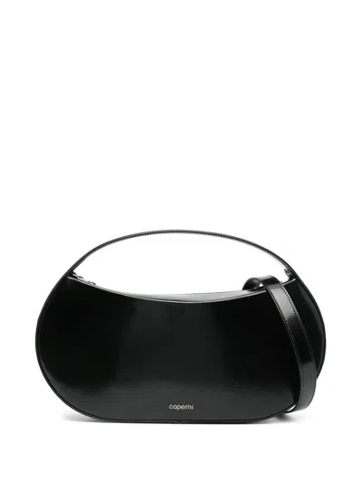 Coperni Curve-edge Black Patent Leather Handbag