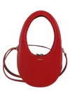 Coperni Curved Red Leather Swipe Mini Bag In Red