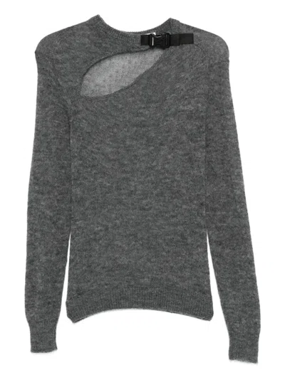 Coperni Cut-out Buckle Sweater In Gray