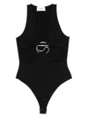 Coperni Cut-out C-logo Bodysuit In Black