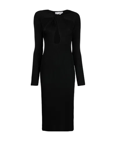 Coperni Cut-out Detail Midi Dress In Black