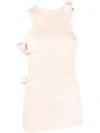 Coperni Cut-out Detail Ribbed Minidress In Neutrals