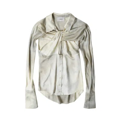 Pre-owned Coperni Cut Out Detailed Gradient Effect Shirt 'beige' | Tan | Women's Size 38