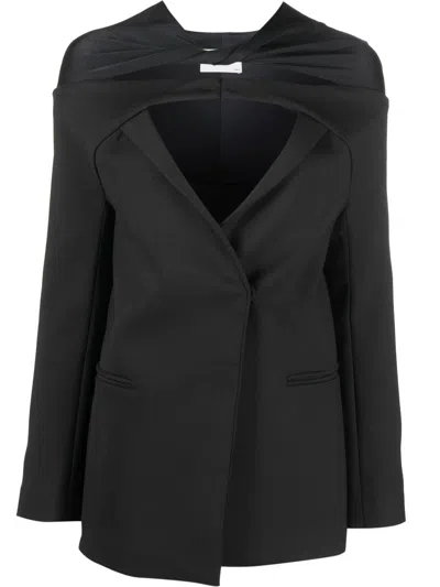 Coperni Cut-out Gathered Blazer In Black