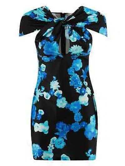 Pre-owned Coperni Cut-out Jersey Dress L In Blue/black