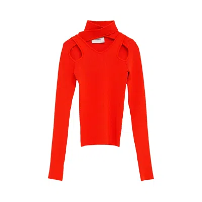 Pre-owned Coperni Cut Out Knit Jumper 'red' | Women's Size L