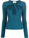 Coperni Strickoberteil Mit Cut-out In Blue