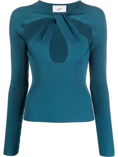 Coperni Strickoberteil Mit Cut-out In Blue