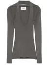 Coperni Cut-out Ribbed Top In Grey