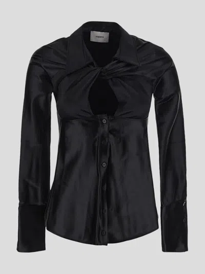 Coperni Synthetic Satin Shirt In Black