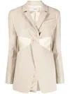 Coperni Cut-out Single-breasted Blazer In 中性色
