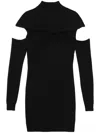 Coperni Mini Black Dress With Mock Neck And Twisted Cut-out In Black