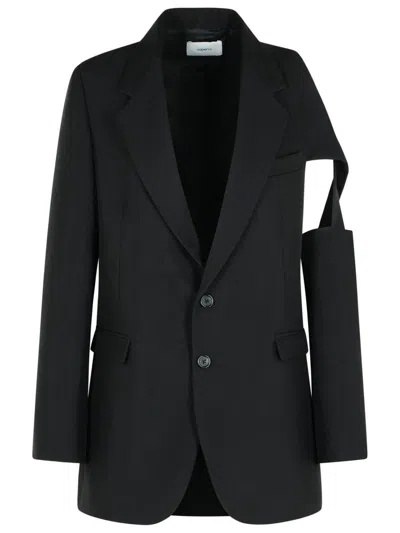 COPERNI 'CUTOUT' BLACK POLYESTER BLAZER