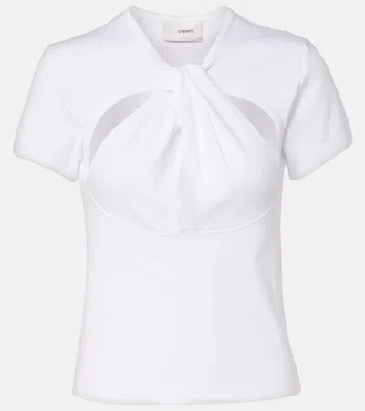 Coperni Cutout Cotton T-shirt In White
