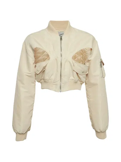 Pre-owned Coperni Cut-out Cropped Jacket In Neutral