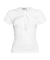 Coperni Cut-out Design Black T-shirt With Modern Silhouette In Orange