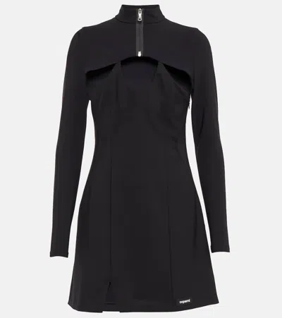 Coperni Cutout Wool-blend Minidress In Black
