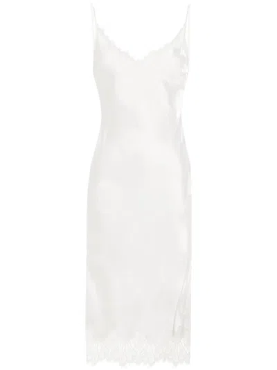 Coperni Floral-patterned Jacquard Midi Dress In White