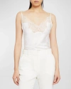Coperni Cymatics Jacquard Lace Low-back Cami Top In White