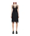 Coperni Denim Asymmetrical Flower Mini Dress In Black