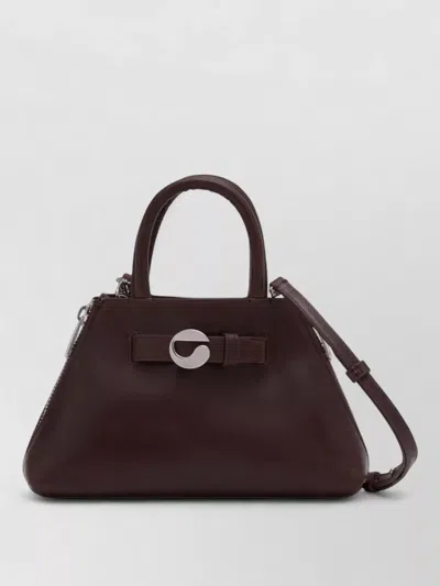Coperni Data Mini Leather Shoulder Bag In Burgundy