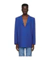 Coperni Deep V Long-sleeved Suit Coat In Blue