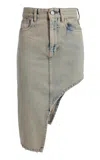 Coperni Denim Asymmetric Skirt In Grey