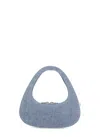 Coperni Denim Baguette Swipe Bag Washed Blue In Blue