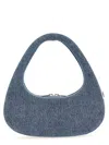 Coperni Light Blue Denim Baguette Swipe Bag Handbag In Blue
