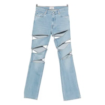Coperni Cut-out Jeans In Blue