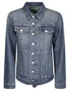 Coperni Denim Body Jacket With Pointed Collar In Blue