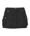 Coperni 'cargo Denim' Mini Skirt With Pockets And Elastic Waistband In Black