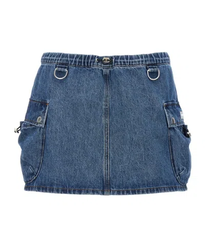 COPERNI COPERNI DRAWSTRING-WAIST DENIM MINI SKIRT