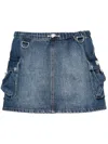 Coperni Blue Cotton Denim Cargo Mini Skirt In Blue