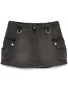 Coperni 'cargo Denim' Mini Skirt With Pockets And Elastic Waistband In Grey